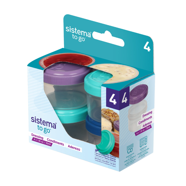 רביעיית מכלים קטנים לרוטב Sistema TO GO