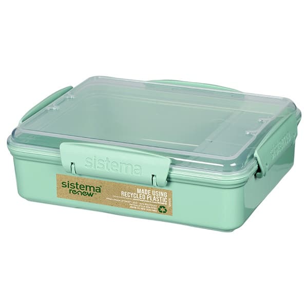 קופסת אחסון מלבנית מחולקת Sistema 975ml