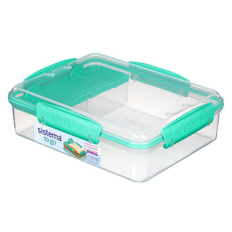 קופסת אחסון מלבנית מחולקת Sistema 975ml