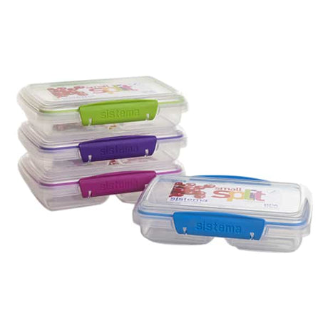 קופסת אחסון מחולקת מלבנית 350ml צבעוני Sistema