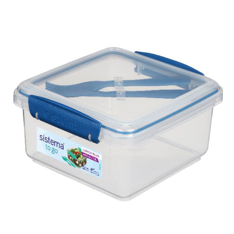 קופסת אוכל TO GO כולל מזלג וסכין Sistema