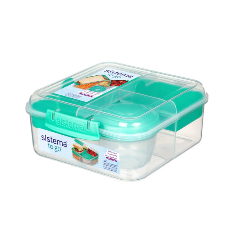 קוביית בנטו 1.25 ליטר + מיכל תוספות Sistema