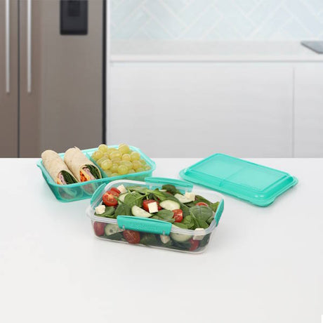 קופסת אוכל Lunch Stack To Go מחולקת 1.8 ליטר Sistema