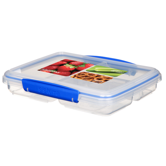 קופסת אחסון מחולקת ל-3 820 מ״ל CLIP IT SPLIT בצבע Dark Blue