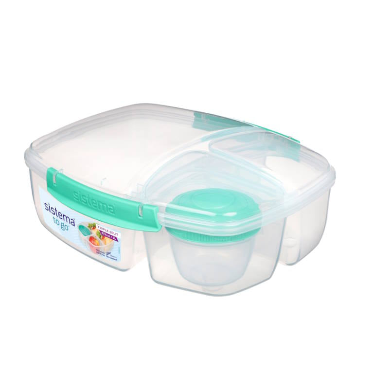 קופסת אחסון 2 ליטר Triple Split + מיכל תוספות Sistema