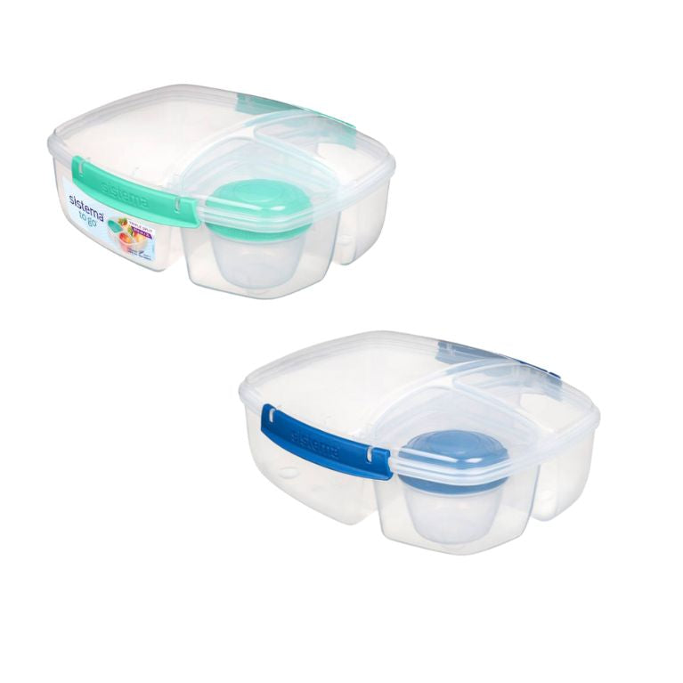 קופסת אחסון 2 ליטר Triple Split + מיכל תוספות Sistema