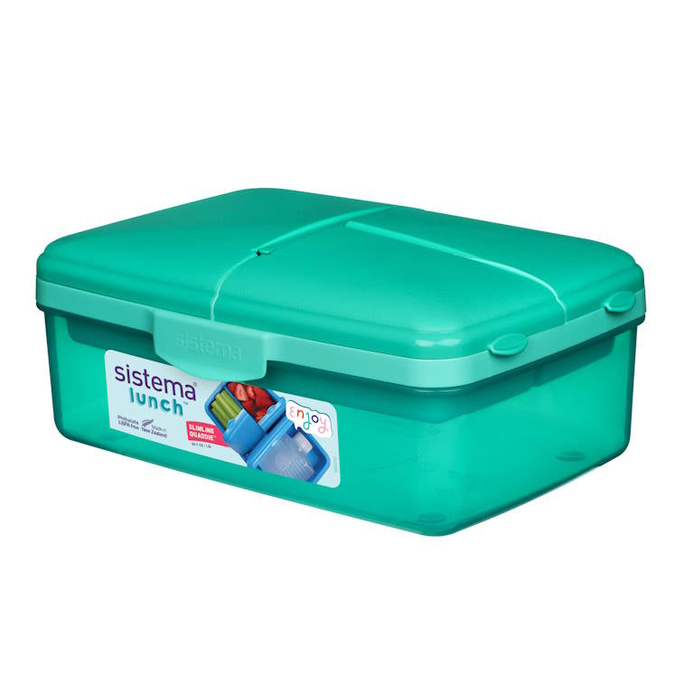 קופסת אוכל מלבנית מחולקת עם בקבוק Sistema