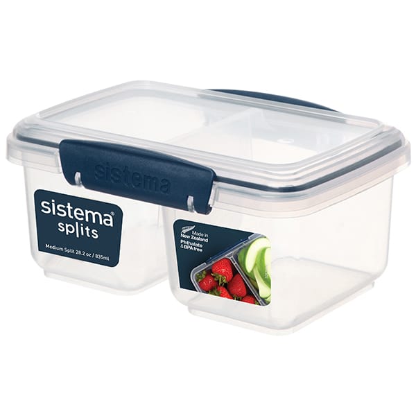 קופסת אחסון מחולקת Sistema 835ml