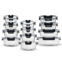 סט 12 כלי אחסון GLASS CLOC זכוכית Food Appeal
