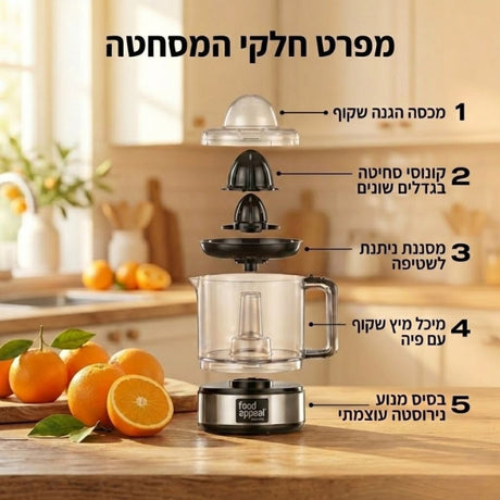 סט מסחטת מיצים וקוצץ חשמלי מיני Food Appeal
