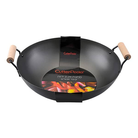 ווק יפני 2 ידית עץ CutterPeeler 30cm