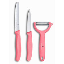 מארז קולפן משונן ושני סכינים Victorinox וורוד פסטל