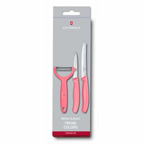מארז קולפן משונן ושני סכינים Victorinox וורוד פסטל