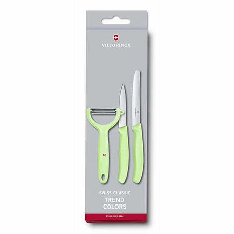 מארז קולפן ומשונן שני סכינים Victorinox ירוק פסטל