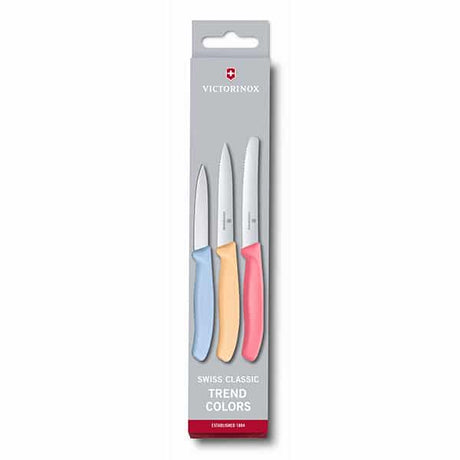 מארז 3 סכיני ירקות Victorinox בצבעים שונים