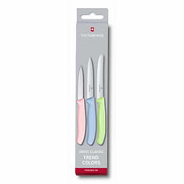 מארז 3 סכיני ירקות Victorinox בצבעי פסטל