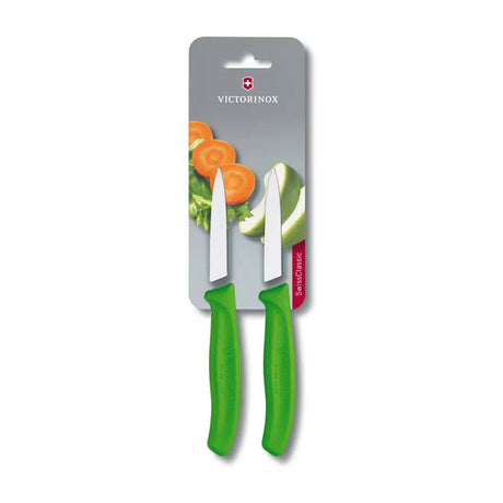 זוג סכיני ירקות חלקות צבעוניות Victorinox