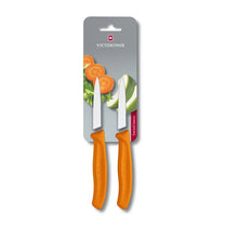 זוג סכיני ירקות חלקות צבעוניות Victorinox