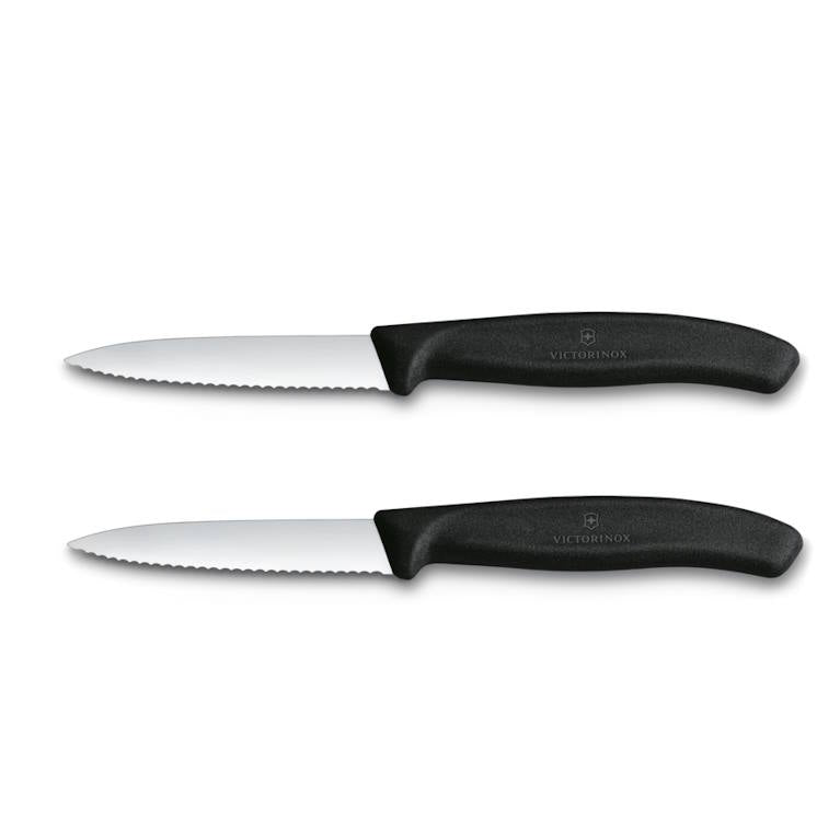 זוג סכיני ירקות משונן להב שפיץ Victorinox 8cm