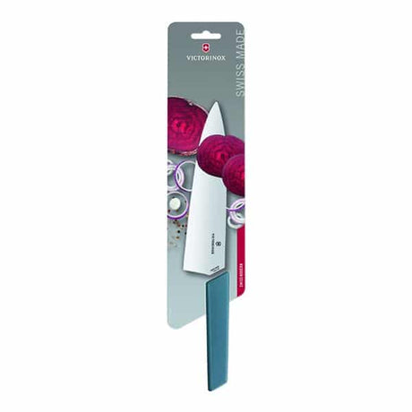 סכין שף רחבה 20cm ידית כחולה  Victorinox