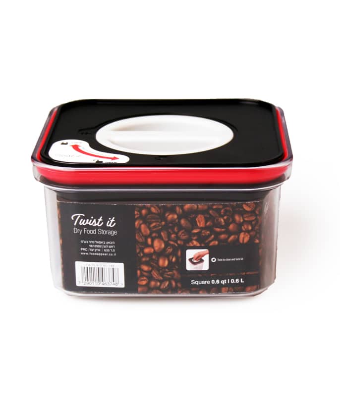 קופסת אחסון Twist it מרובעת Food appeal 550ml