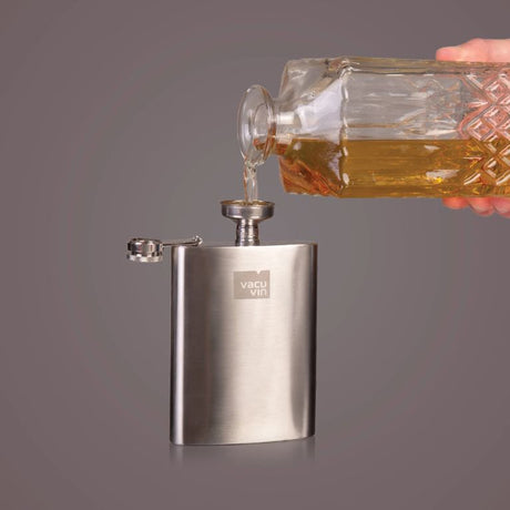 פלאסק נירוסטה עם משפך Vacu Vin 240ml